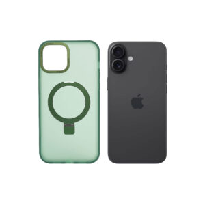 Super Matte Green Magnetic Case with Kickstand for iPhone 16