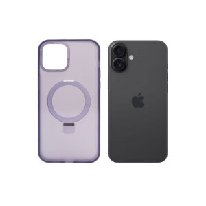 Super Matte Purple Magnetic Case with Kickstand for iPhone 16