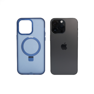 Super Matte Blue Magnetic Case with Kickstand for iPhone 14 Pro