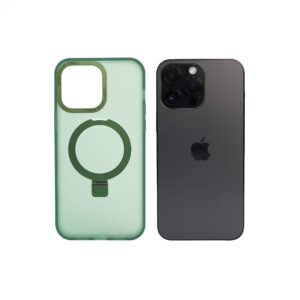 Super Matte Green Magnetic Case with Kickstand for iPhone 14 Pro Max