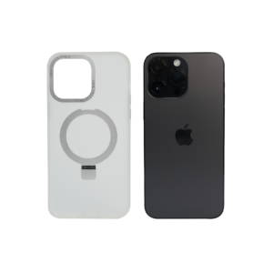 Super Matte White Magnetic Case with Kickstand for iPhone 14 Pro Max