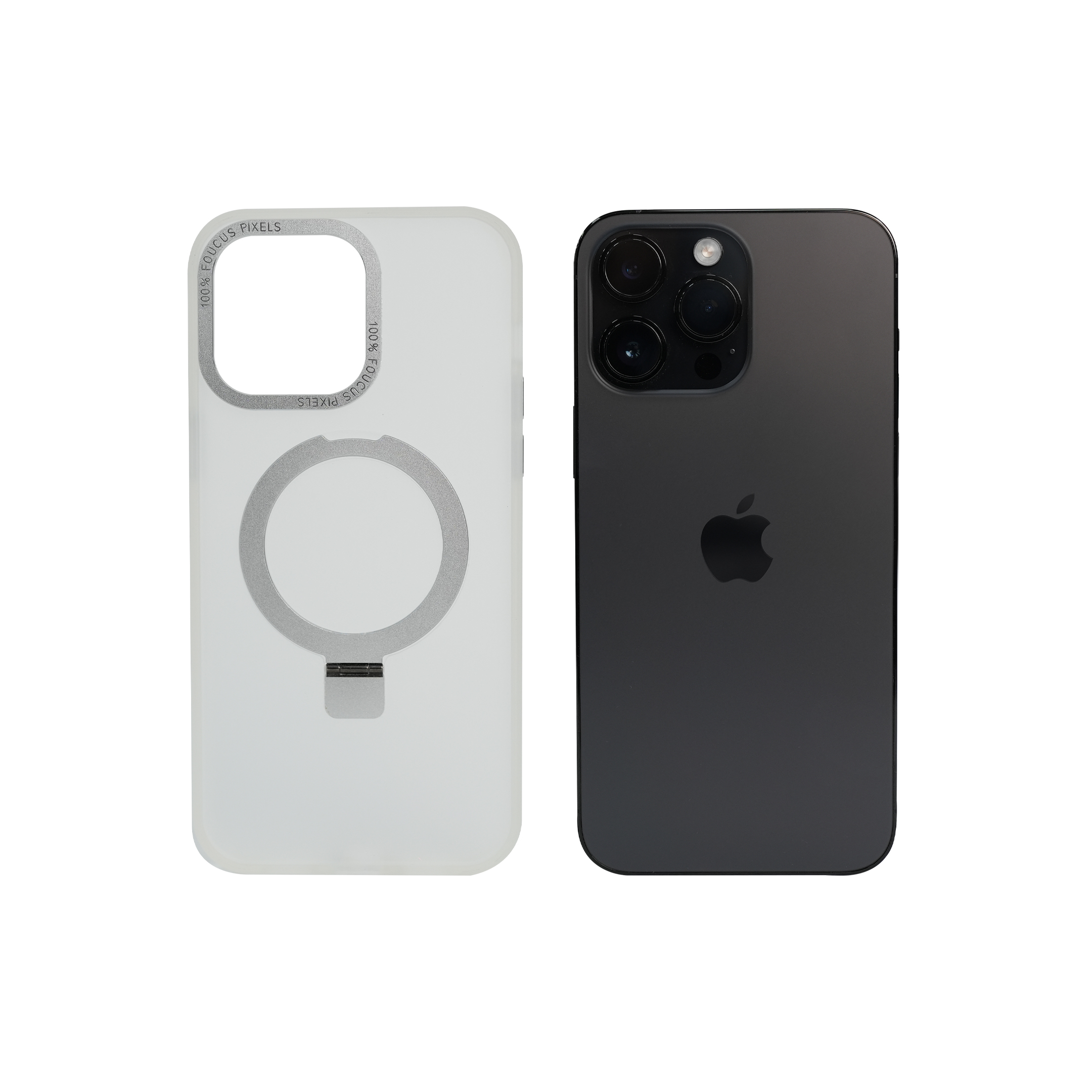 Super Matte White Magnetic Case with Kickstand for iPhone 14 Pro Max