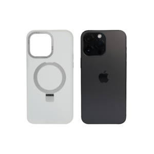 Super Matte White Magnetic Case with Kickstand for iPhone 16 Pro Max