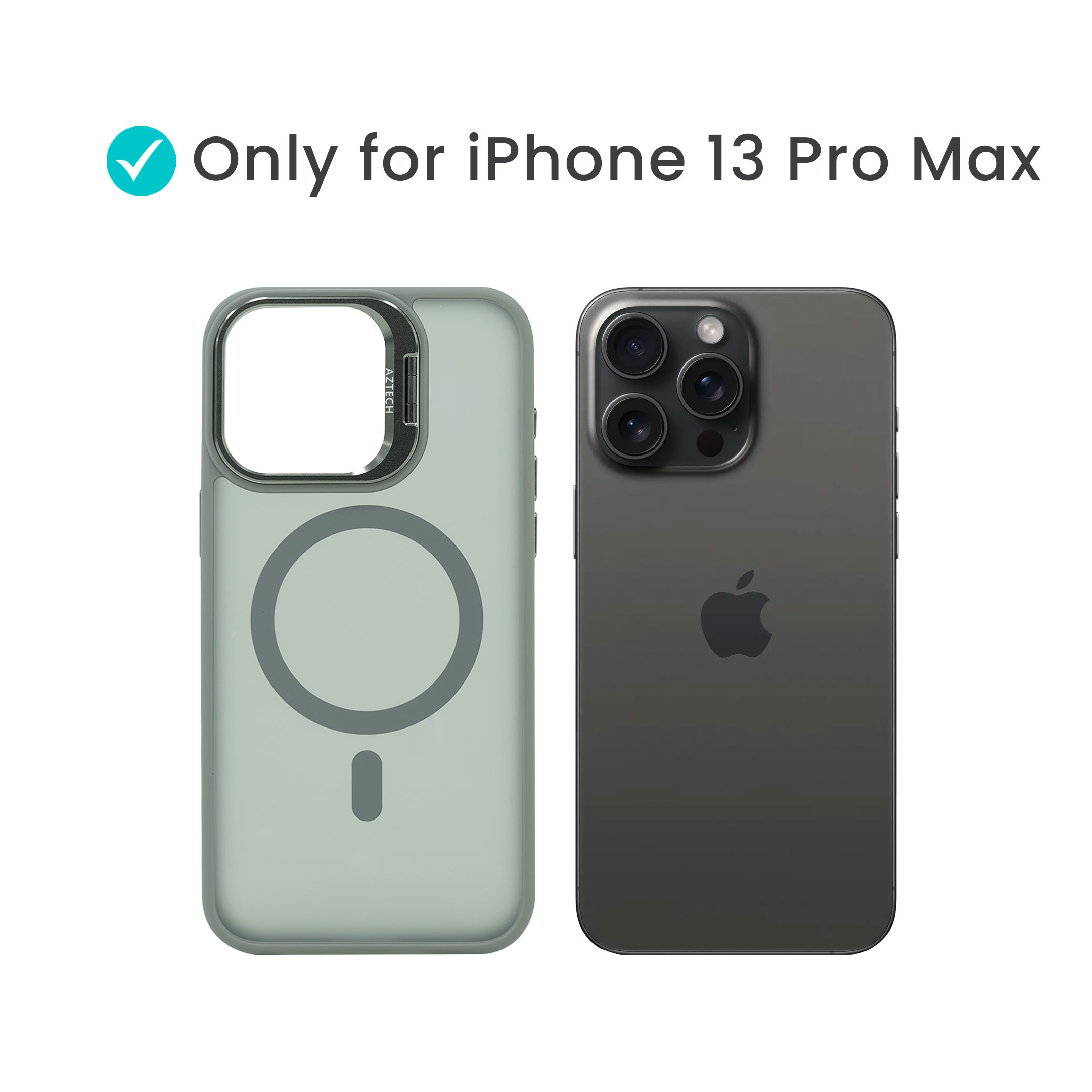 Super Shield Matte Gray Case for iPhone 13 Pro Max with Magnetic safe and Built-in Camera Kickstand - Image 2