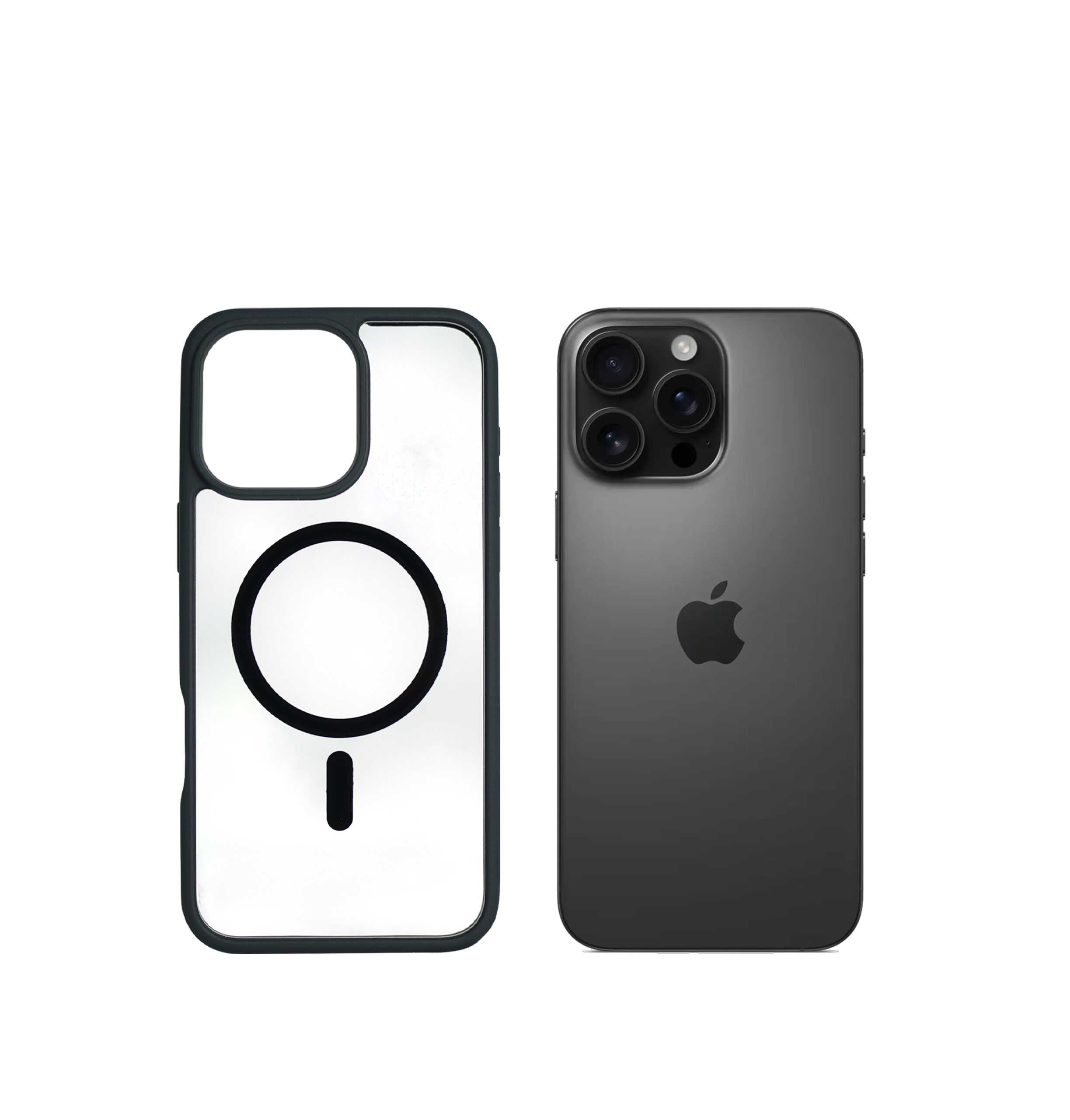 Super Shield Clear Black Case for iPhone 16 Pro Max with Magnetic Safe Charging Compatible