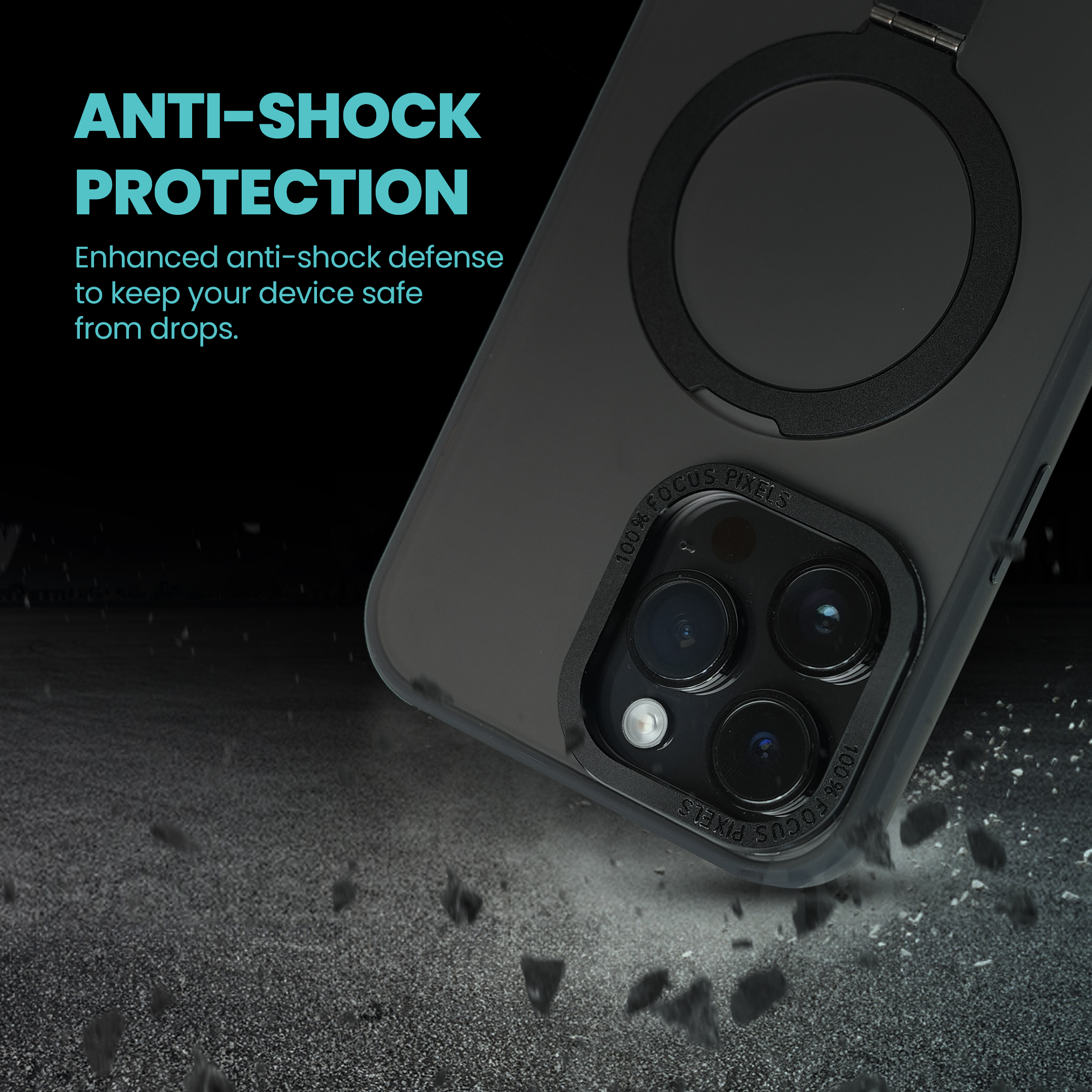 Super Matte Black Magnetic Case with Kickstand for iPhone 16 Pro - Image 2