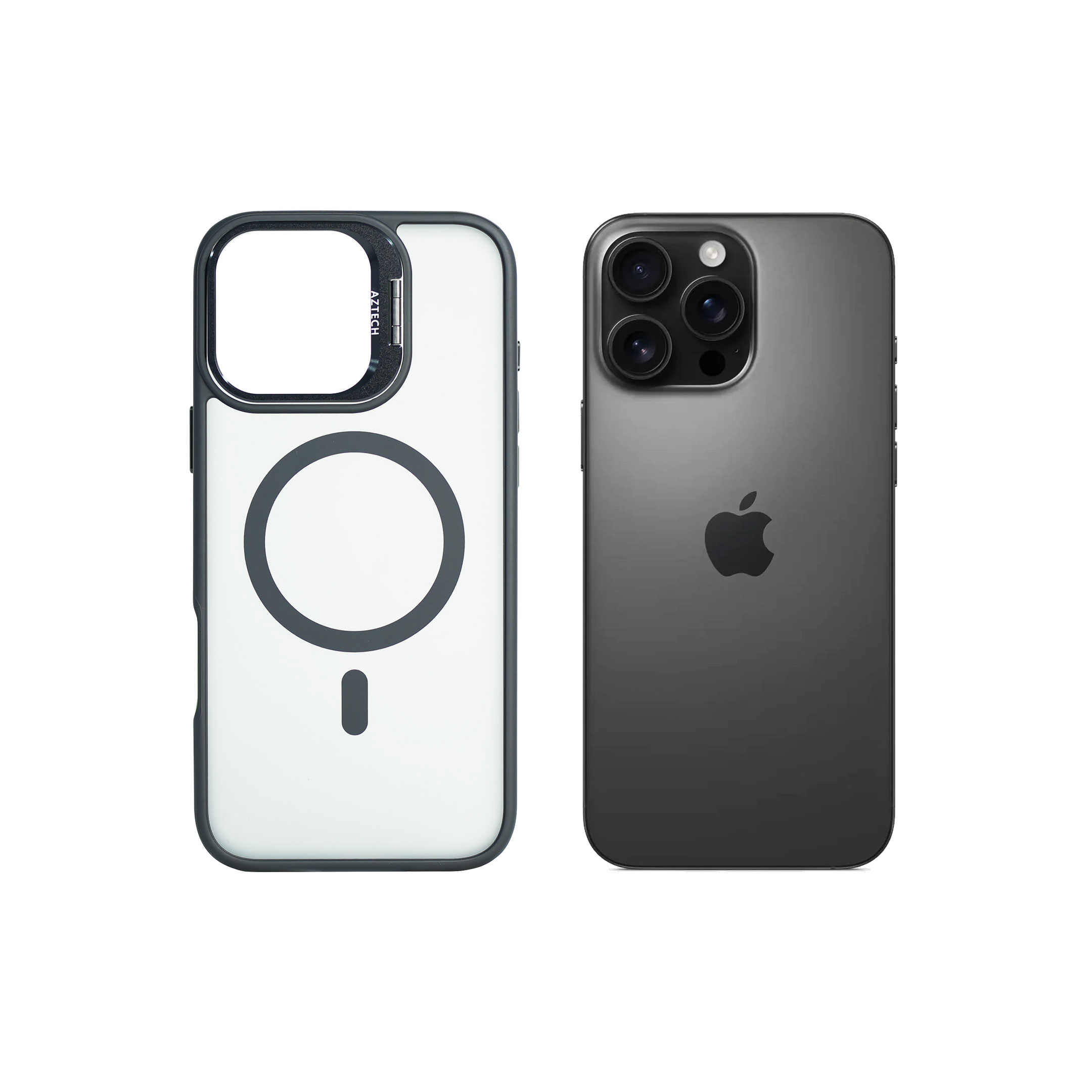 Super Shield Matte Black Case for iPhone 16 Pro Max with Magnetic safe and Built-in Camera Kickstand