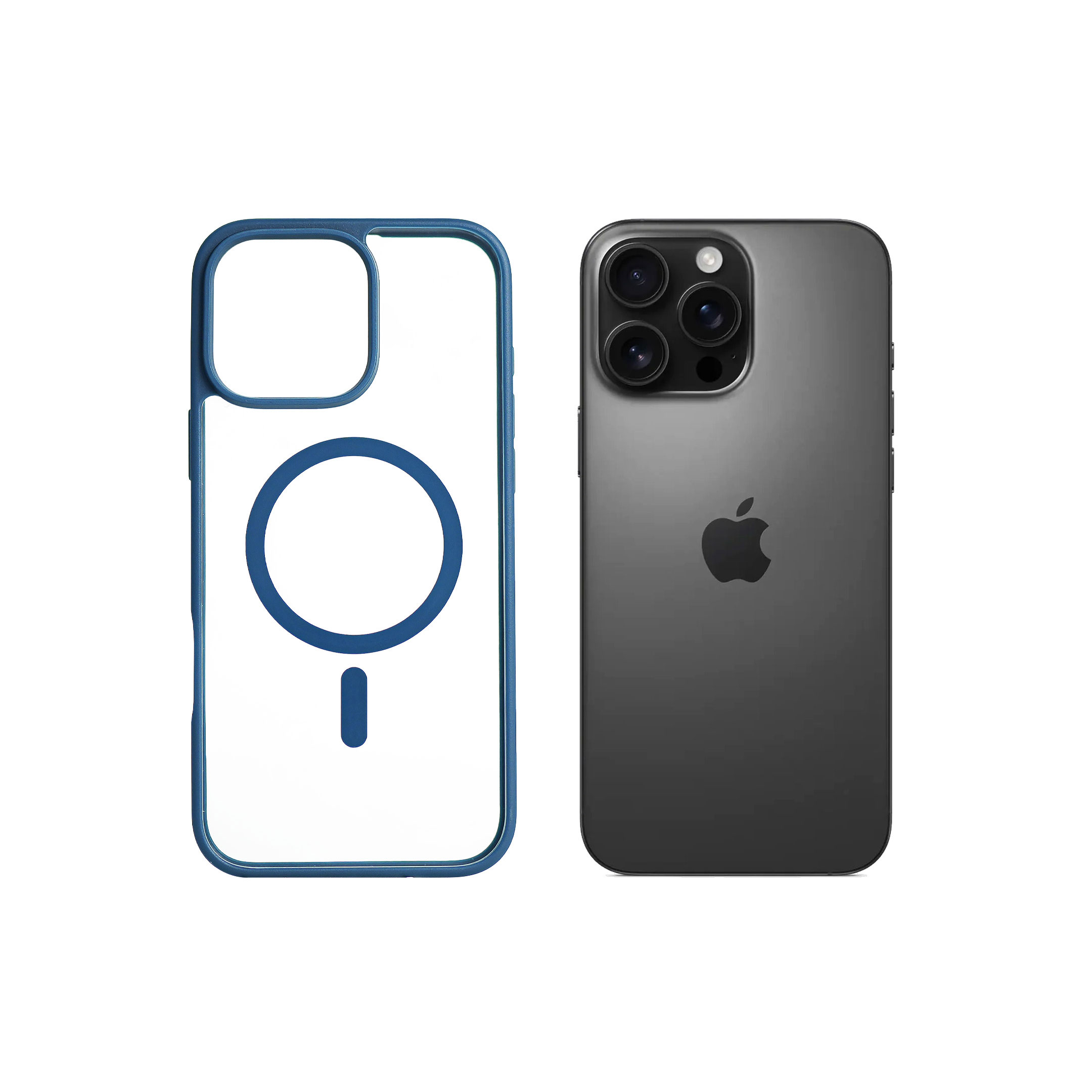 Super Shield Clear Blue Case for iPhone 16 Pro with Magnetic Safe Charging Compatible