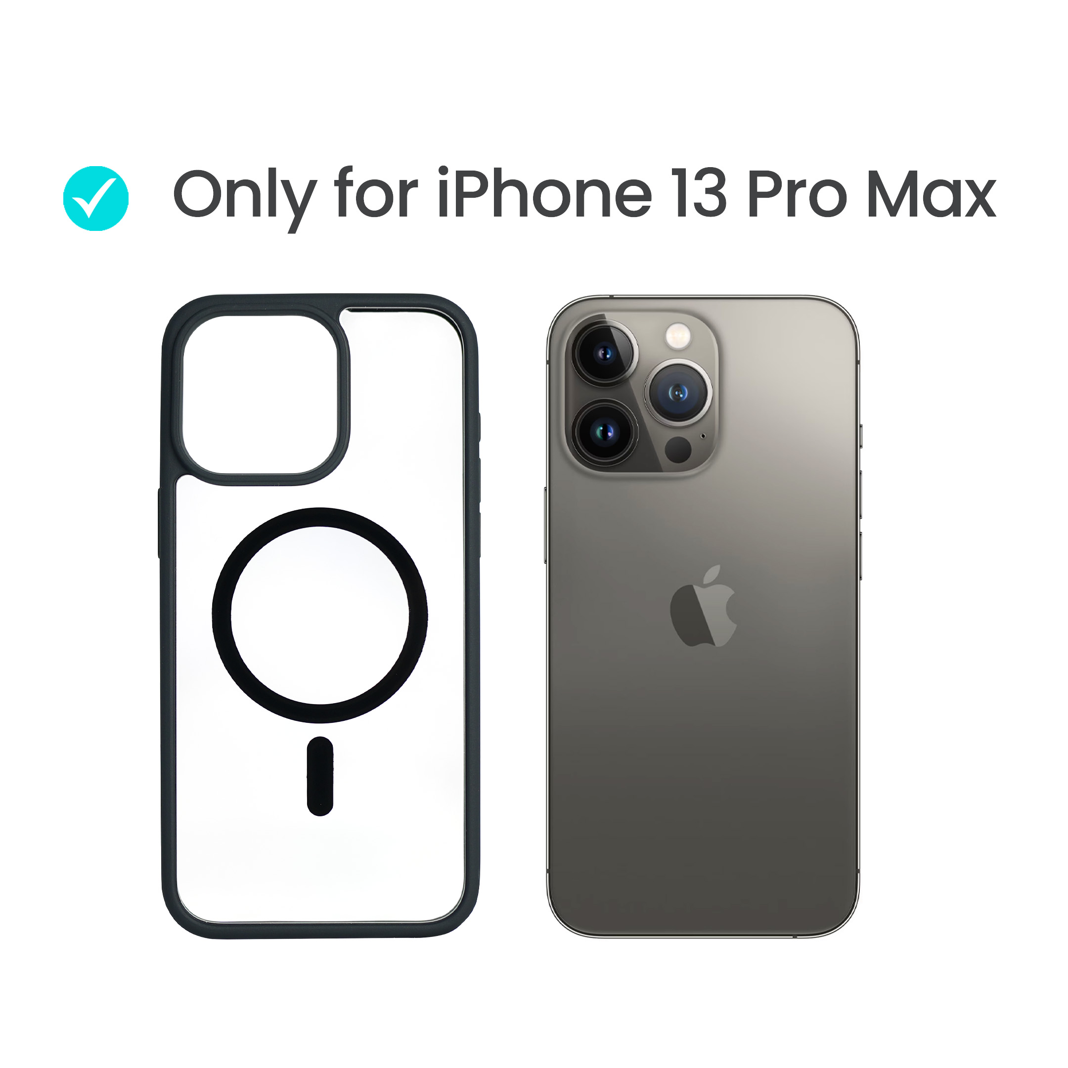 Super Shield Clear Black Case for iPhone 13 Pro Max with Magnetic Safe Charging Compatible - Image 2