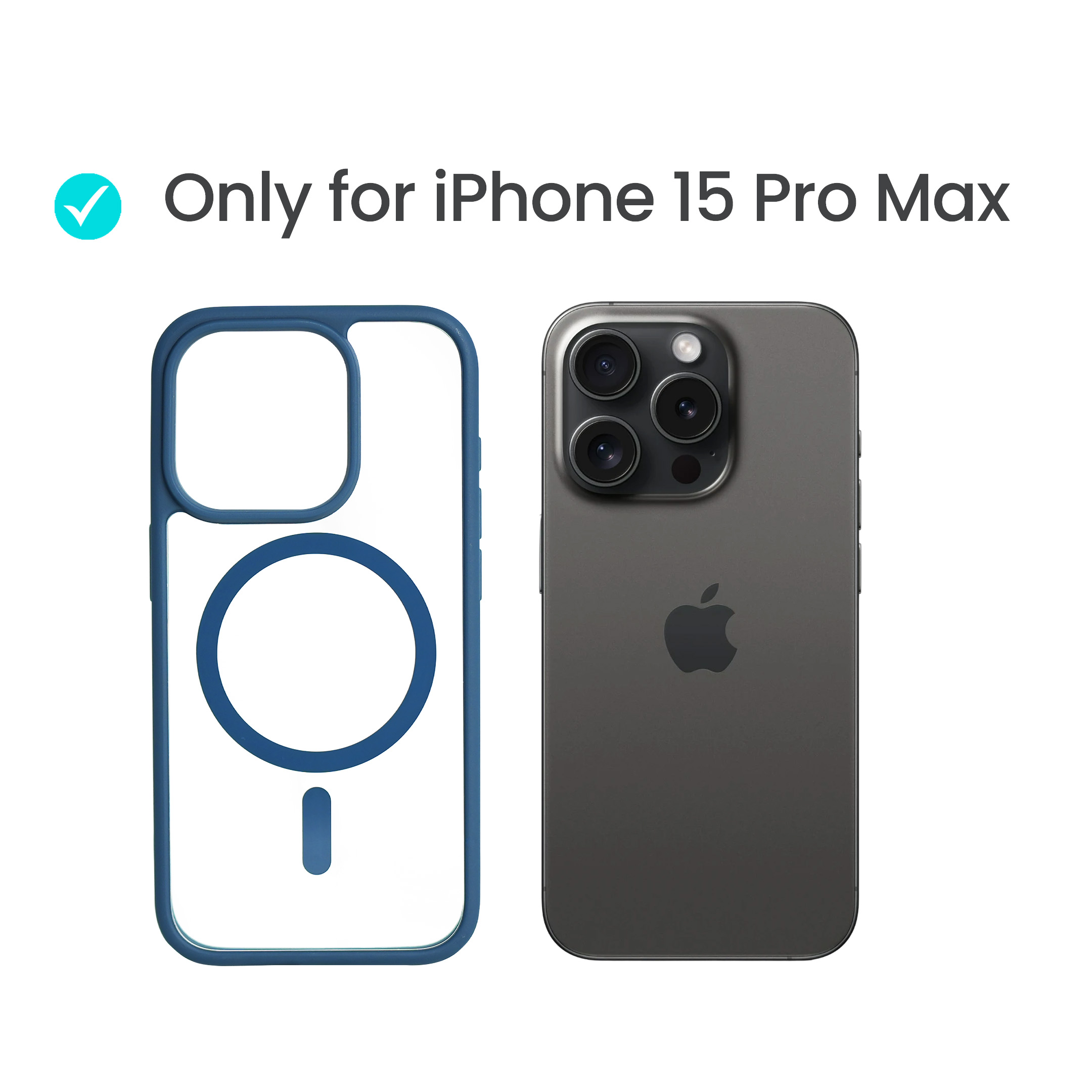Super Shield Clear Blue Case for iPhone 15 Pro Max with Magnetic Safe Charging Compatible - Image 2