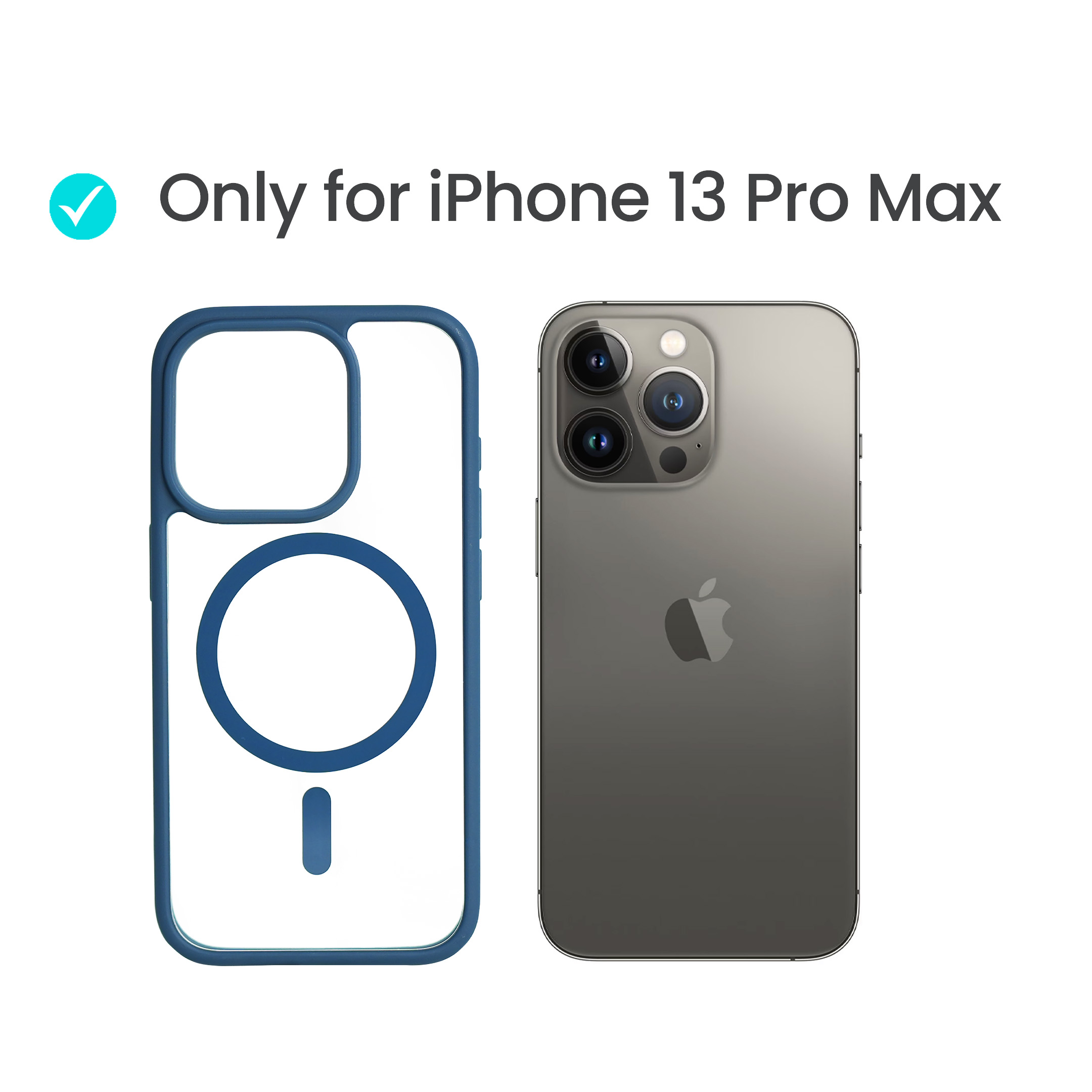 Super Shield Clear Blue Case for iPhone 13 Pro Max with Magnetic Safe Charging Compatible - Image 2