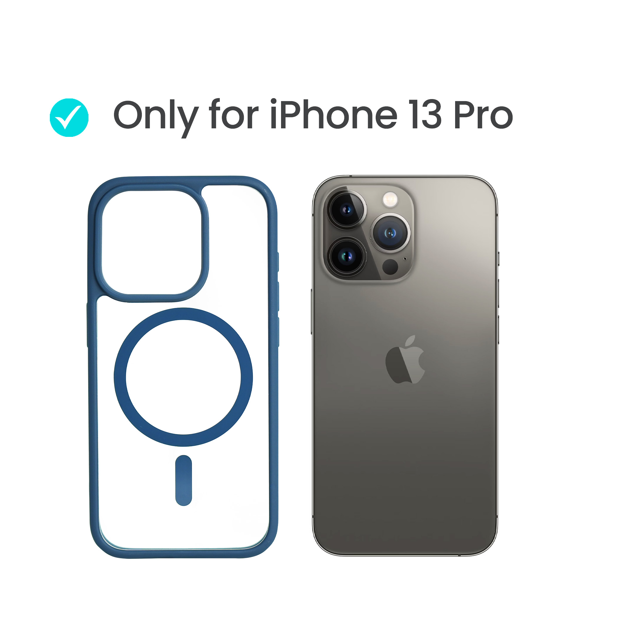 Super Shield Clear Blue Case for iPhone 13 Pro with Magnetic Safe Charging Compatible - Image 2