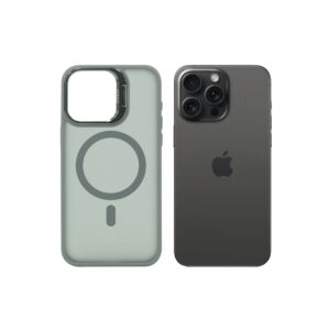 Super Shield Matte Gray Case for iPhone 14 Pro Max with Magnetic safe and Built-in Camera Kickstand