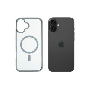 Super Shield Clear Gray Case for iPhone 16 Plus with Magnetic Safe Charging Compatible