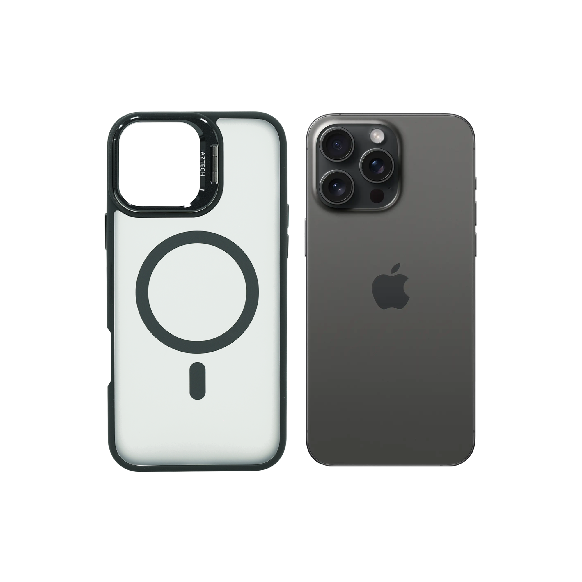 Super Shield Matte Black Case for iPhone 16 Pro with Magnetic safe and Built-in Camera Kickstand