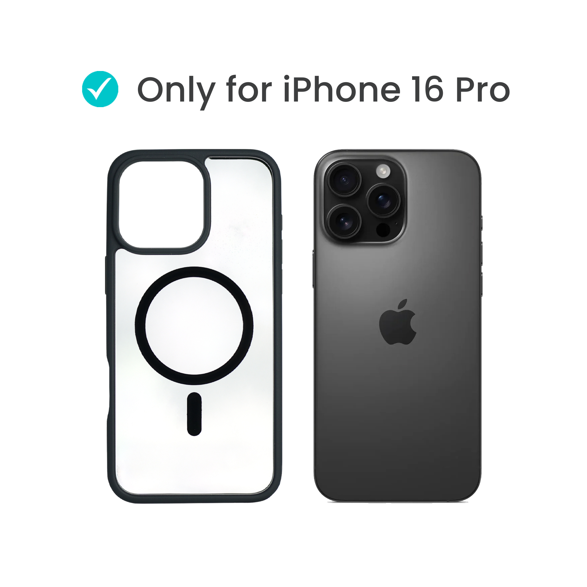 Super Shield Clear Black Case for iPhone 16 Pro with Magnetic Safe Charging Compatible - Image 2