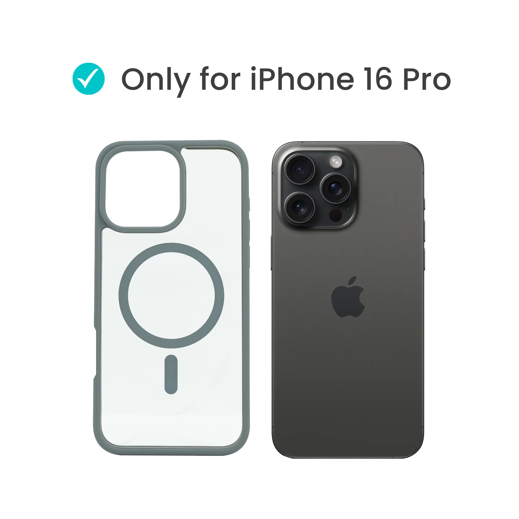 Super Shield Clear Gray Case for iPhone 16 Pro with Magnetic Safe Charging Compatible - Image 2