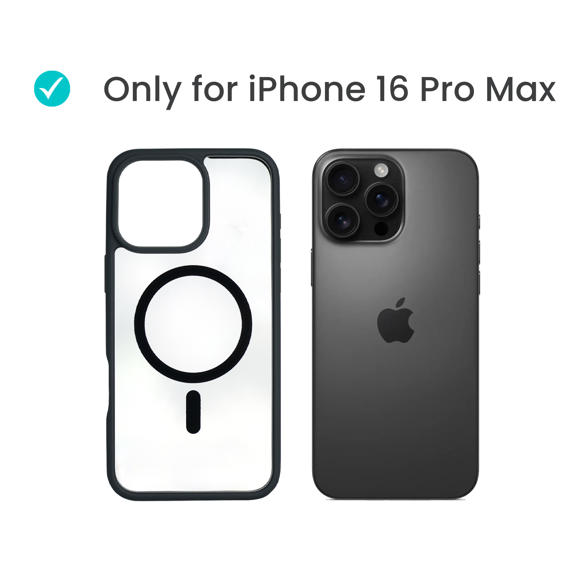 Super Shield Clear Black Case for iPhone 16 Pro Max with Magnetic Safe Charging Compatible - Image 2