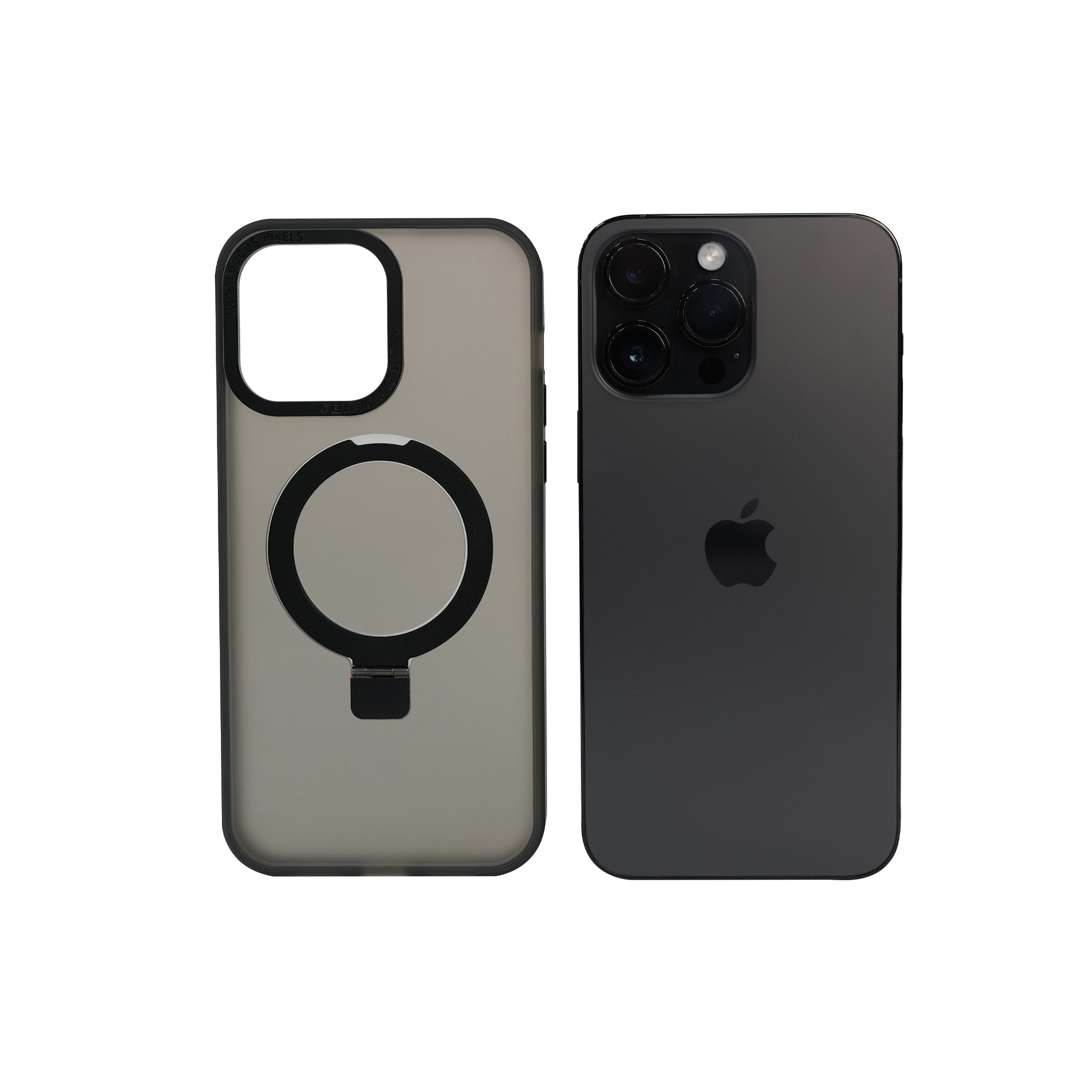 Super Matte Black Magnetic Case with Kickstand for iPhone 16 Pro